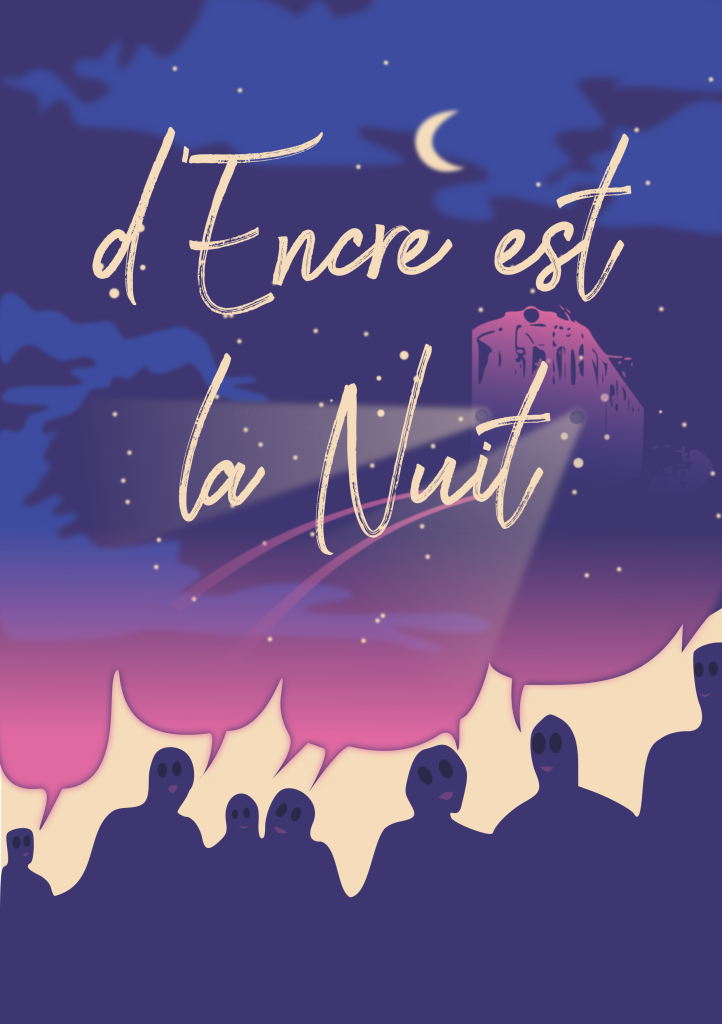 D'encre est la nuit tramways nantes semitan collectif 3h du soir auriane durand iokanaan vidéo participatif vision projection installation artistique affiche pauline bodinier