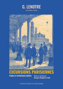 Couverture Excursions parisiennes essai paris histoire lenotre académie française graphisme auriane durand graphist livre book architecture